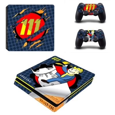 Vault Boy decal skin for PS4 Slim Console and two controllers