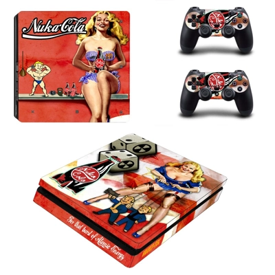 Vault Boy decal skin for PS4 Slim Console and two controllers