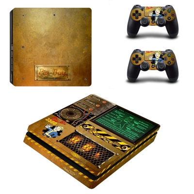 Vault Boy decal skin for PS4 Slim Console and two controllers