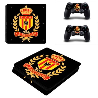 KV Mechelen decal skin for PS4 Slim Console and two controllers
