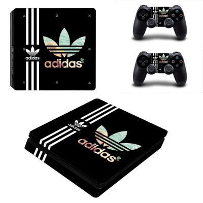 Adidas decal skin for PS4 Slim Console and two controllers