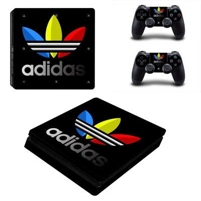 Adidas decal skin for PS4 Slim Console and two controllers