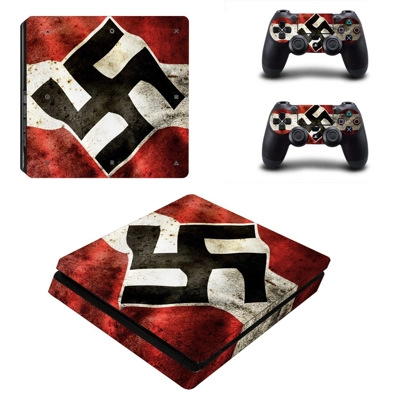 Hitler wallpaper decal skin for PS4 Slim Console and two controllers
