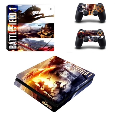 Battlefield 1 decal skin for PS4 Slim Console and two controllers