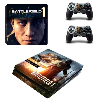 Battlefield 1 decal skin for PS4 Slim Console and two controllers