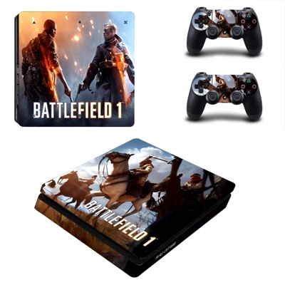 Battlefield 1 decal skin for PS4 Slim Console and two cont..