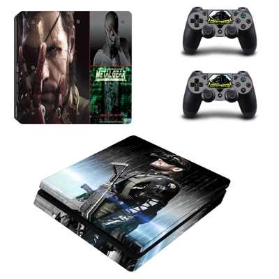 Metal Gear Solid decal skin for PS4 Slim Console and two controllers