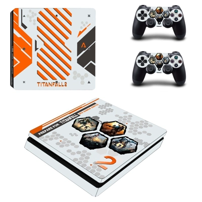 Titanfall 2 decal skin for PS4 Slim Console and two controllers