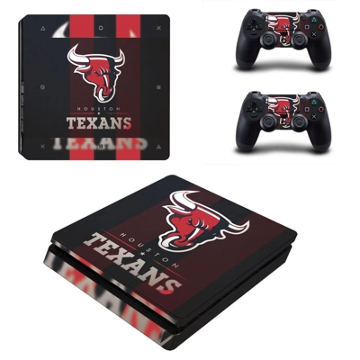 Houston Texans decal skin for PS4 Slim Console and two controllers