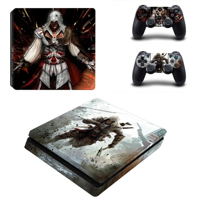Assassins Creed decal skin for PS4 Slim Console and two controllers