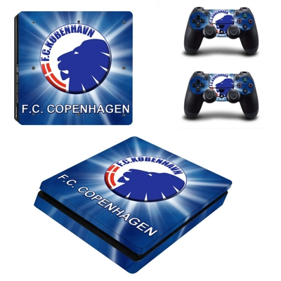 FC Copenhagen decal skin for PS4 Slim Console and two cont..