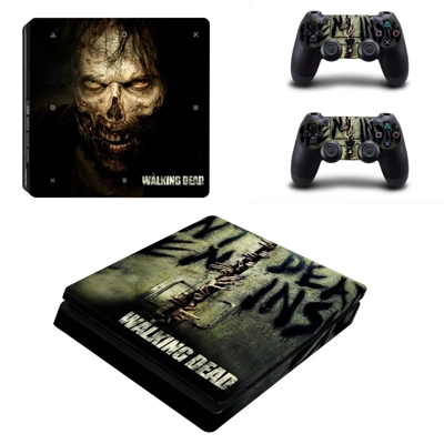 Walking Dead decal skin for PS4 Slim Console and two controllers