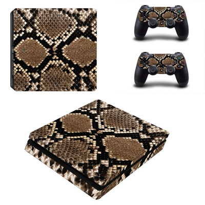 Snake skin decal skin for PS4 Slim Console and two controllers