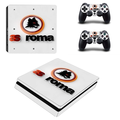 AS Roma decal skin for PS4 Slim Console and two controllers AS Roma decal skin for PS4 Slim Console and two controllers