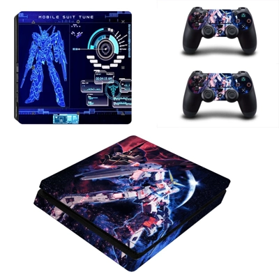 Mobile Suit Tune decal skin for PS4 Slim Console and two controllers