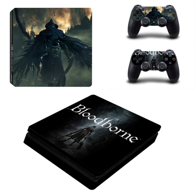 Bloodborne decal skin for PS4 Slim Console and two controllers