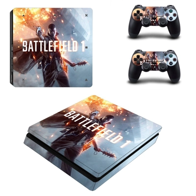 Battlefield 1 decal skin for PS4 Slim Console and two cont..