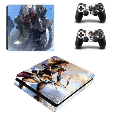 Horizon Zero Dawn decal skin for PS4 Slim Console and two .. Horizon Zero Dawn decal skin for PS4 Slim Console and two ..