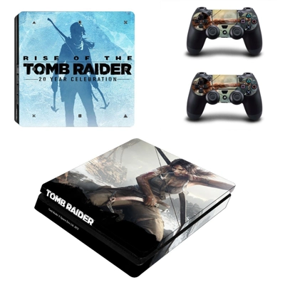 Rise of the Tomb Raider decal skin for PS4 Slim Console and two controllers