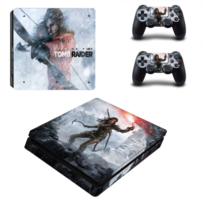 Rise of the Tomb Raider decal skin for PS4 Slim Console and two controllers