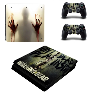 Walking dead decal skin for PS4 Slim Console and two controllers