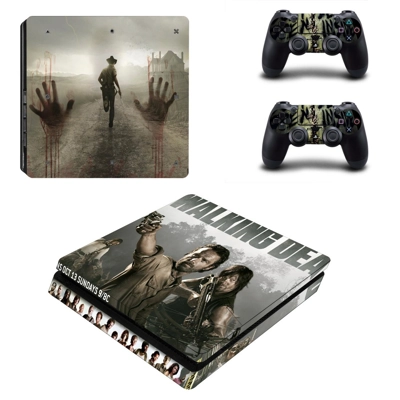 Walking dead decal skin for PS4 Slim Console and two controllers