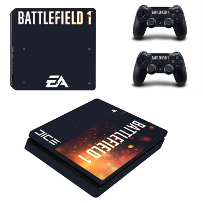 Battlefield 1 decal skin for PS4 Slim Console and two cont..