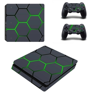 Net fence decal skin for PS4 Slim Console and two controllers