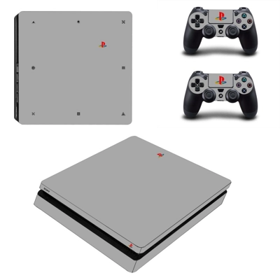 Grey board decal skin for PS4 Slim Console and two control.. Grey board decal skin for PS4 Slim Console and two control..