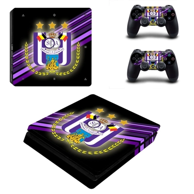 RSC Anderlecht decal skin for PS4 Slim Console and two controllers