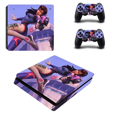 Overwatch decal skin for PS4 Slim Console and two controllers