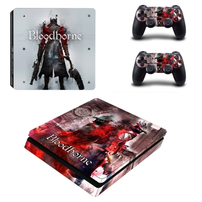 Bloodborne decal skin for PS4 Slim Console and two controllers