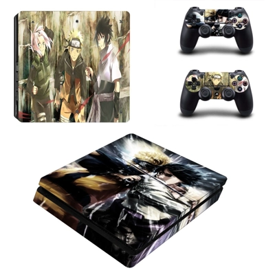 Naruto decal skin for PS4 Slim Console and two controllers