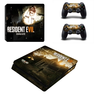 Resident Evil Biohazard decal skin for PS4 Slim Console and two controllers