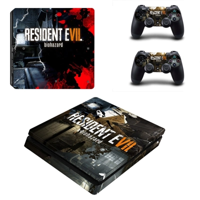 Resident Evil Biohazard decal skin for PS4 Slim Console and two controllers