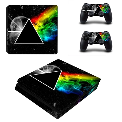 Fire prism decal skin for PS4 Slim Console and two controllers