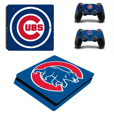 Chicago Cubs decal skin for PS4 Slim Console and two contr.. Chicago Cubs decal skin for PS4 Slim Console and two contr..