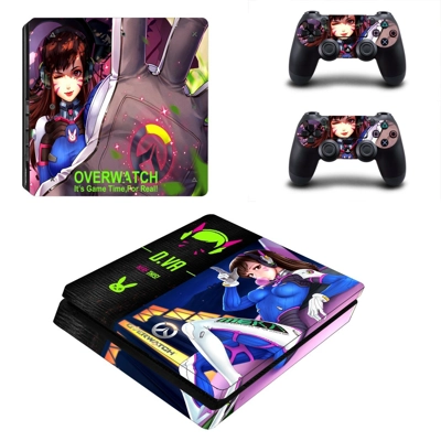 Overwatch decal skin for PS4 Slim Console and two controll.. Overwatch decal skin for PS4 Slim Console and two controll..