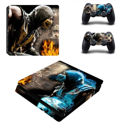 Mortal Kombat decal skin for PS4 Slim Console and two cont.. Mortal Kombat decal skin for PS4 Slim Console and two cont..