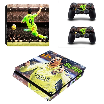 Suarez decal skin for PS4 Slim Console and two controllers Suarez decal skin for PS4 Slim Console and two controllers