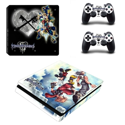 Kingdom Hearts HD decal skin for PS4 Slim Console and two controllers