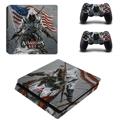 Assassin's Creed decal skin for PS4 Slim Console and two c.. Assassin's Creed decal skin for PS4 Slim Console and two c..