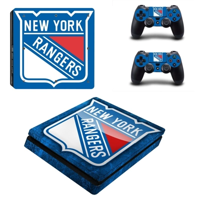 New York Rangers decal skin for PS4 Slim Console and two controllers