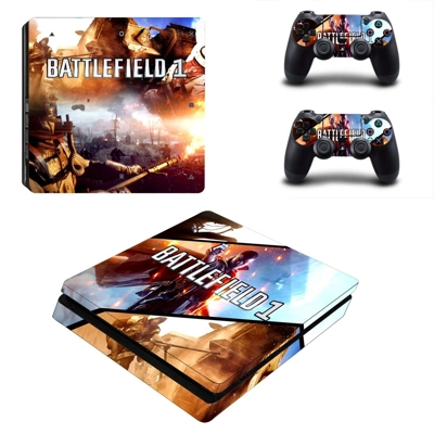 Battlefield 1 decal skin for PS4 Slim Console and two cont.. Battlefield 1 decal skin for PS4 Slim Console and two cont..