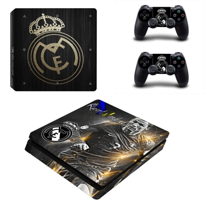 Real Madrid decal skin for PS4 Slim Console and two contro.. Real Madrid decal skin for PS4 Slim Console and two contro..