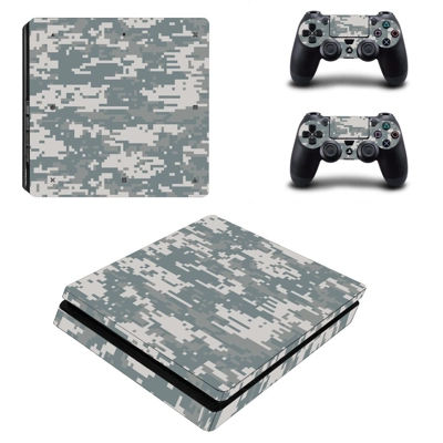 Camouflage decal skin for PS4 Slim Console and two controllers