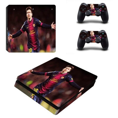 Lionel Messi decal skin for PS4 Slim Console and two controllers