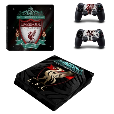 Liverpool decal skin for PS4 Slim Console and two controllers