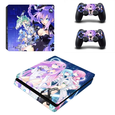 Anime decal skin for PS4 Slim Console and two controllers