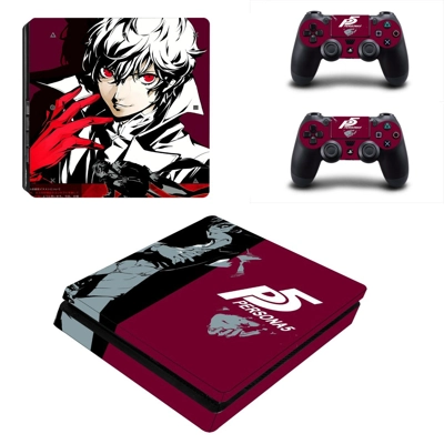 Persona 5 decal skin for PS4 Slim Console and two controllers
